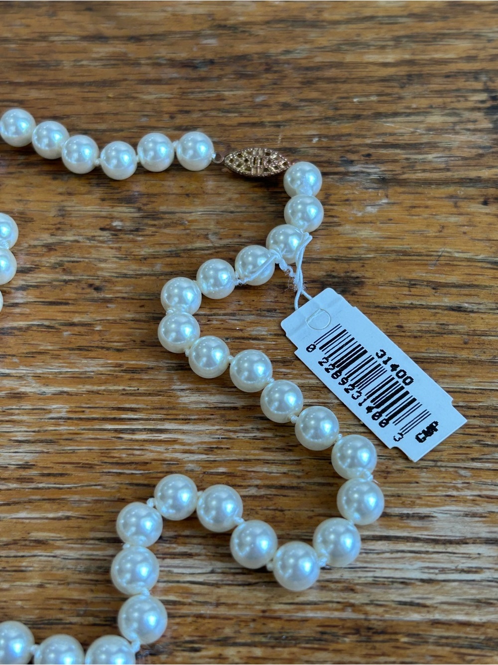 Classic White Pearl Necklace with Purple Crystal Halo Pendant - Picture 4 of 6
